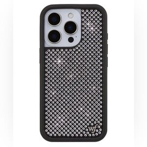 Wildflower Y2K Rhinestone iPhone 16 Pro Case - White/Black